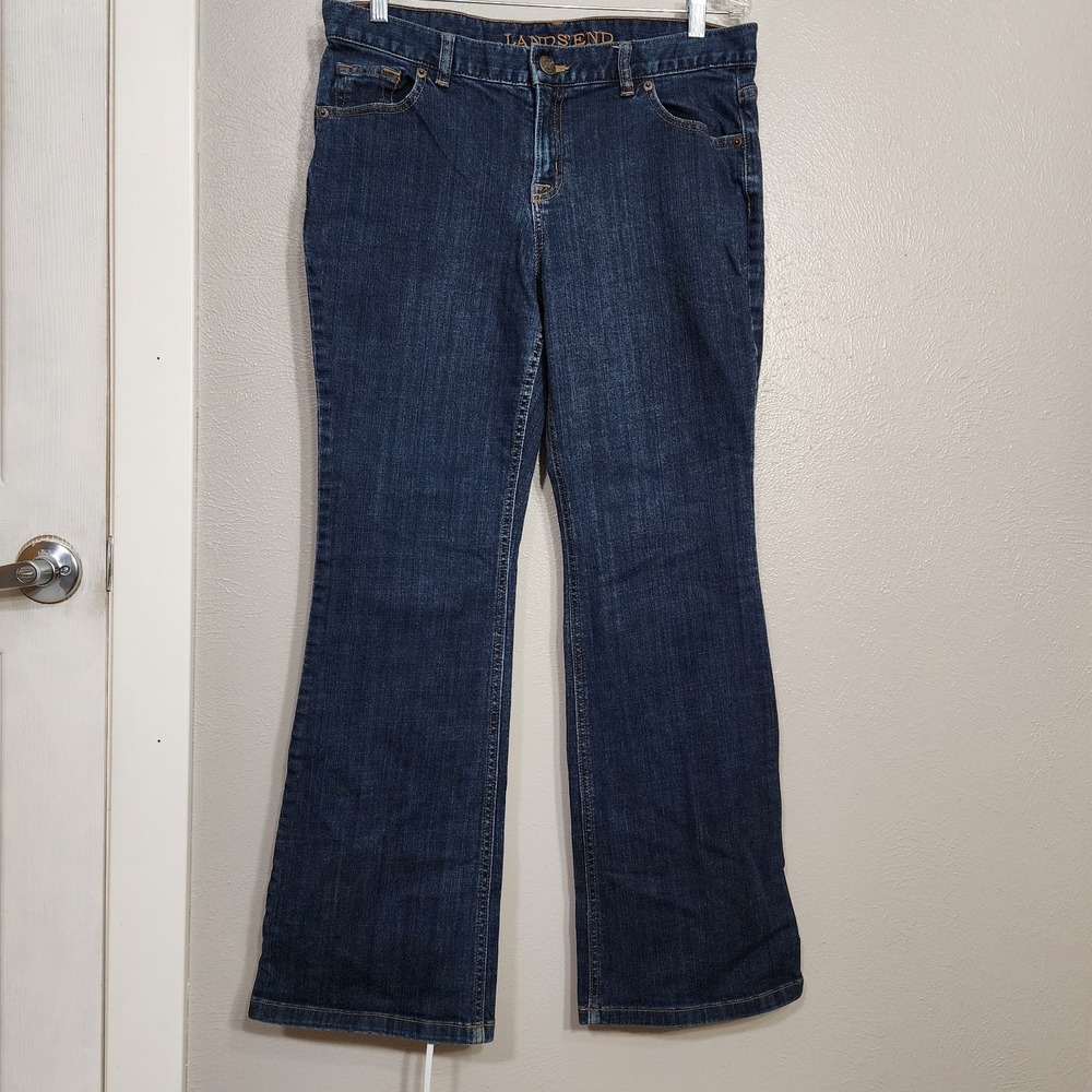 Lands End‎ Jean's Women's 12 Bootcut Dark Wash Denim Cowgirl